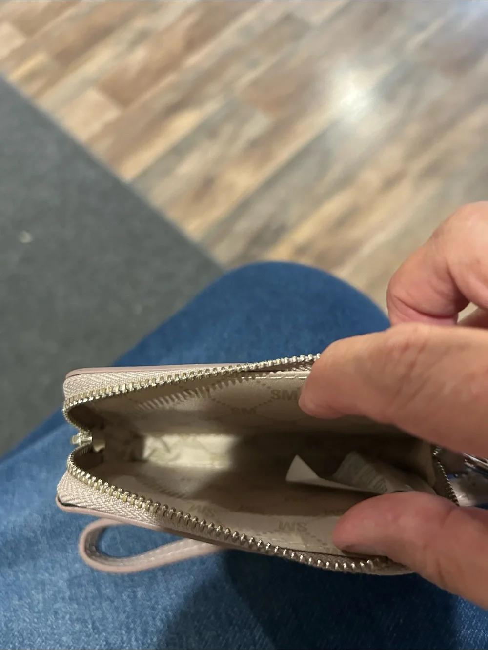 Steve Madden Blush Faux Leather Wristlet Card Case